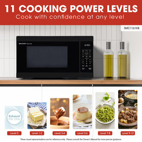 Sharp control panel with white LED display facilitates quick one-touch operation.