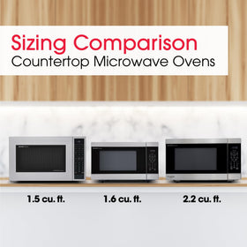 Sharp Countertop Microwave Oven Stainless steel finish adds modern style.