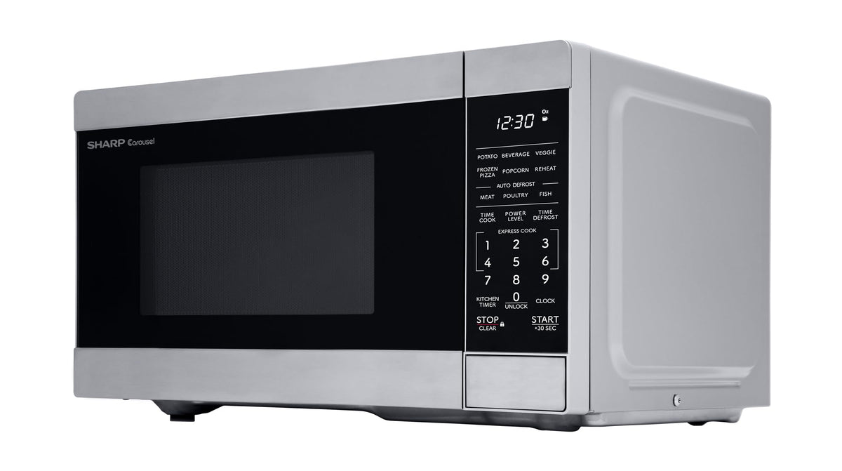 Sharp microwave Express Cook button for quick, convenient reheating.