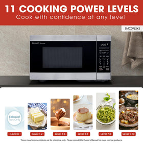 Sharp microwave gray interior highlighting a contemporary, easy-to-clean space.