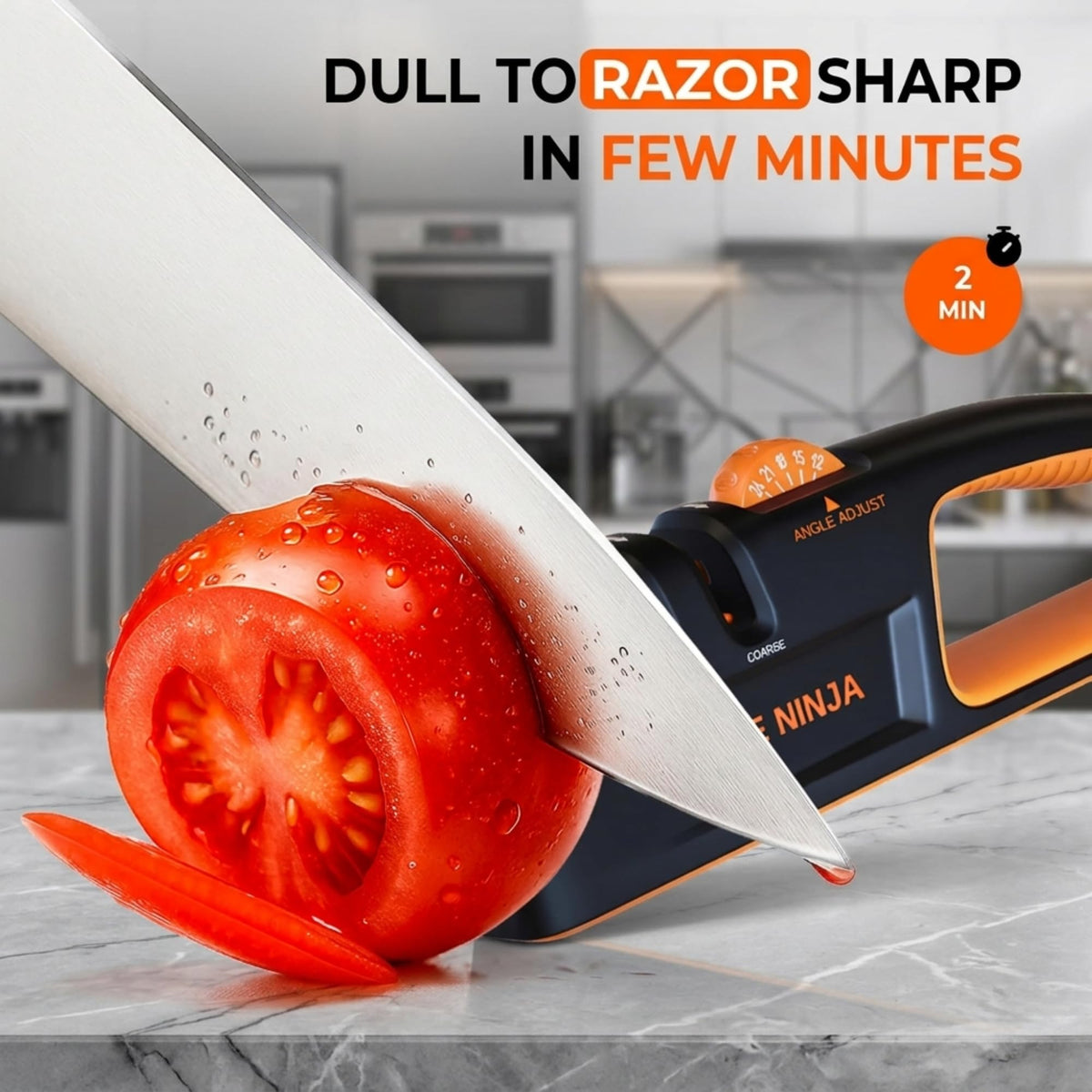 Sharp Pebble easy pull-through sharpening process for fast results.