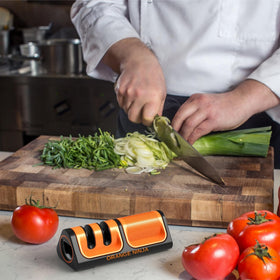 Sharp Pebble Orange Ninja durable construction for daily kitchen use.