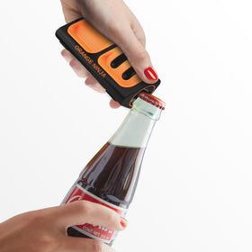 Orange Ninja ergonomic grip ensures secure handheld sharpening.