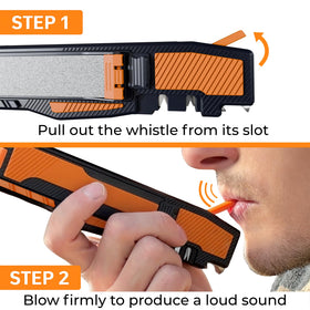 Sharp Pebble Orange Ninja compact sharpener packaged for travel