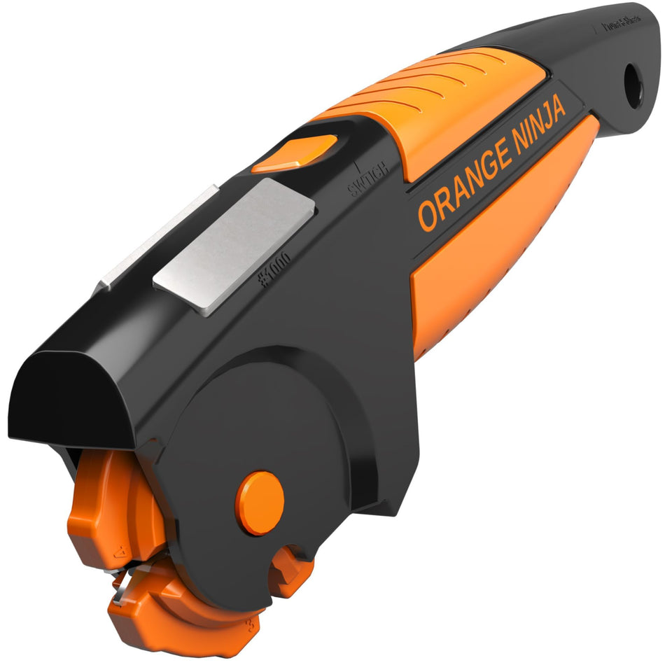 Sharp Pebble Orange Ninja Sharpener all-in-one front view for versatile blade maintenance