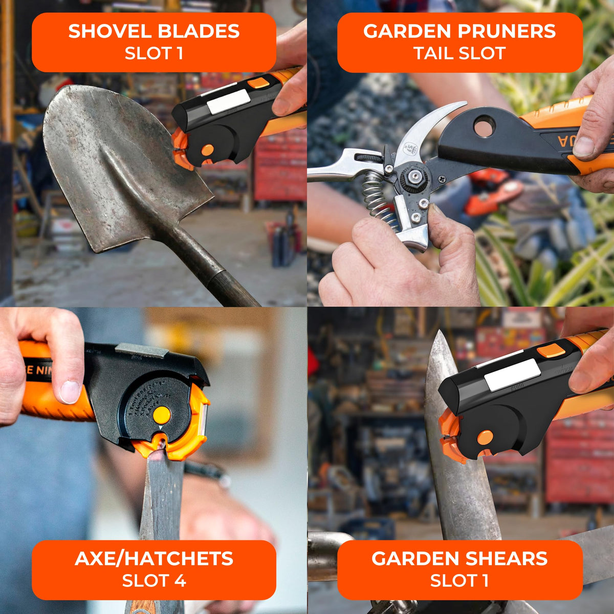 Sharp Pebble Orange Ninja Sharpener portable clip demonstrates EDC-friendly tool