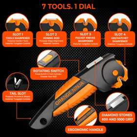 Sharp Pebble Orange Ninja Sharpener pruner-shears closeup emphasizes precision cuts