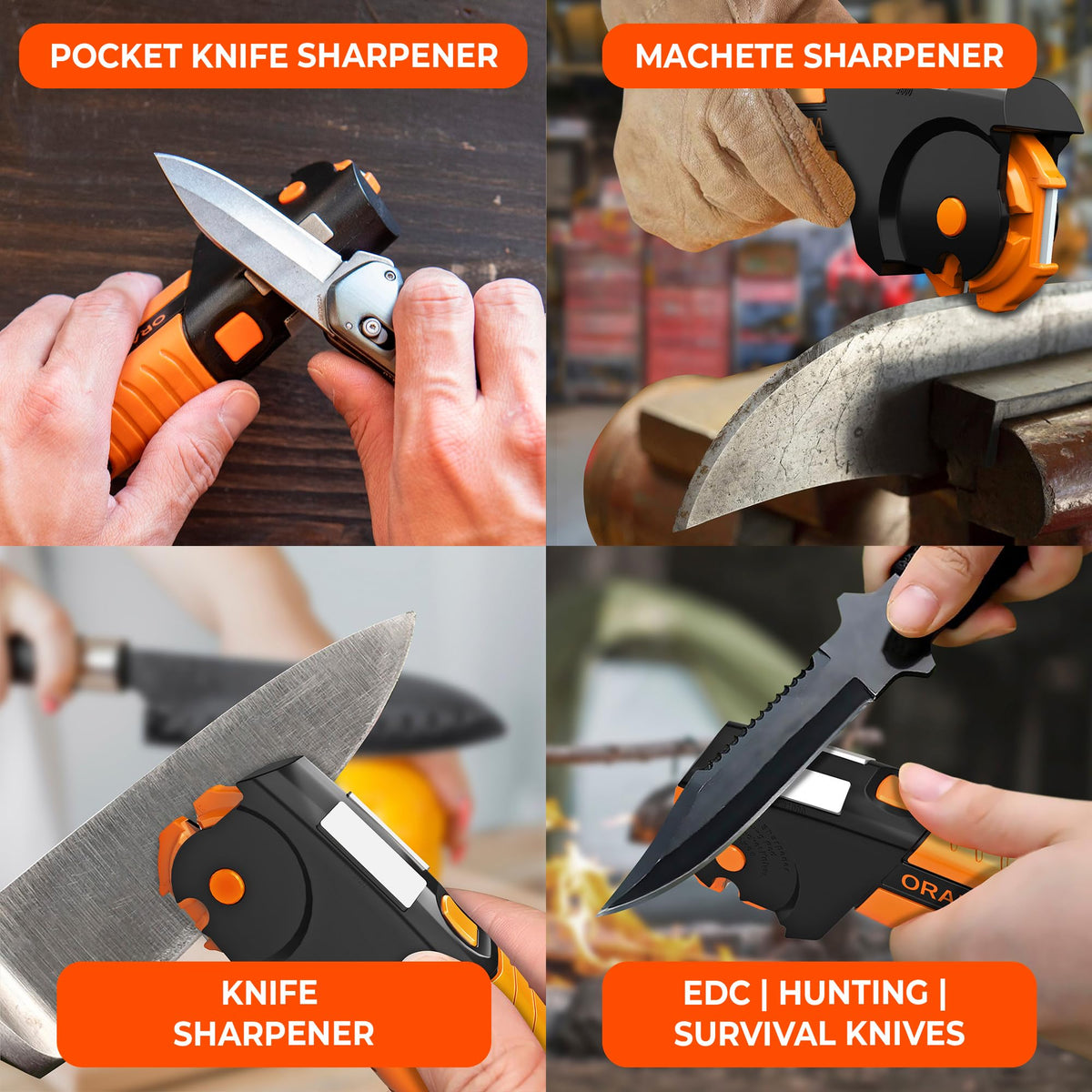 Sharp Pebble Orange Ninja Sharpener tungsten element closeup communicates durability
