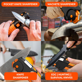 Sharp Pebble Orange Ninja Sharpener tungsten element closeup communicates durability