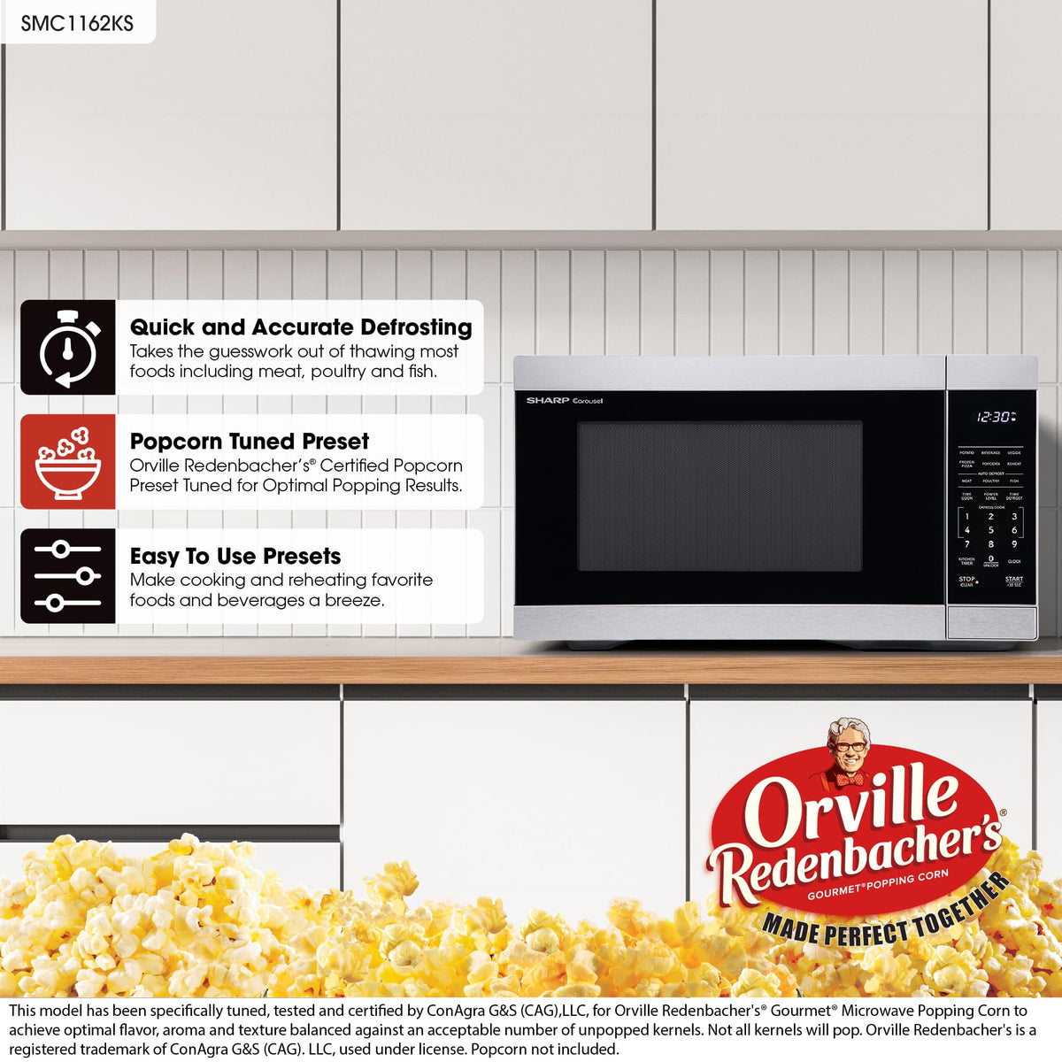 Sharp SMC1162KS 1000W microwave delivers quick reheating and cooking