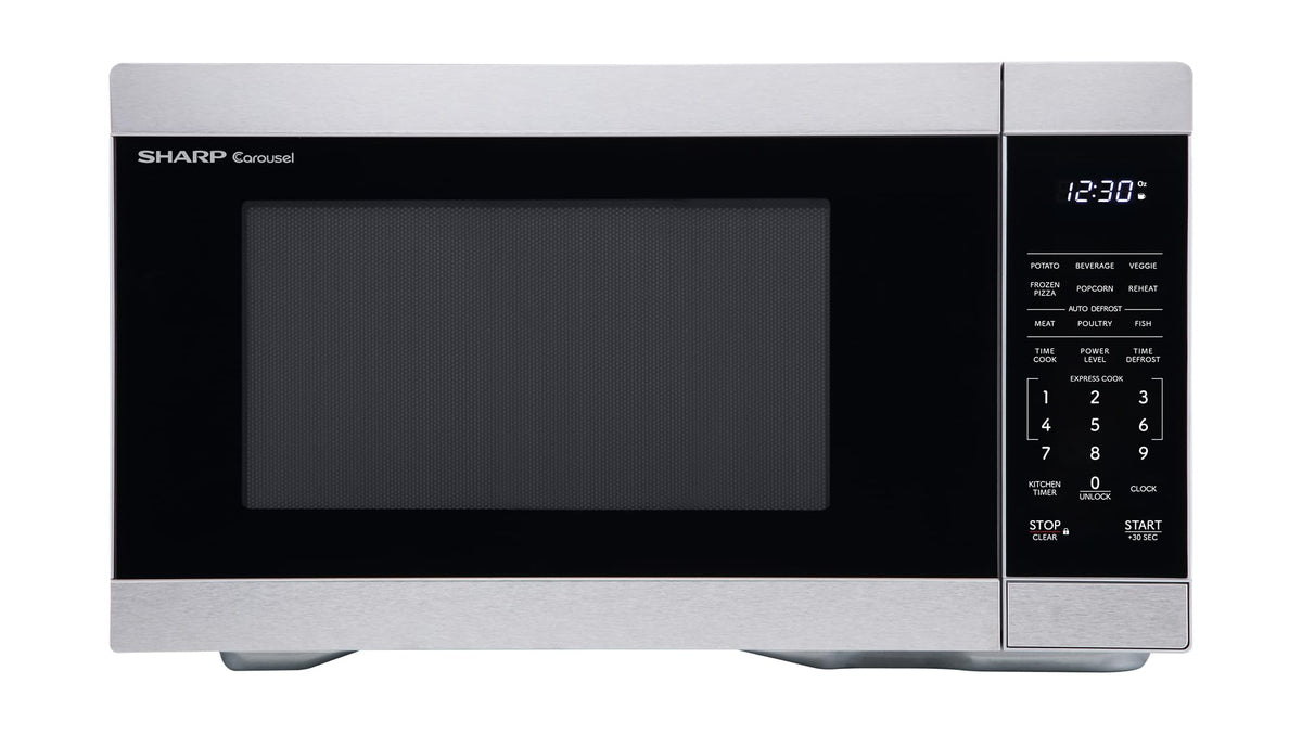 Sharp SMC1162KS compact stainless microwave for easy counter placement