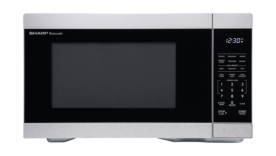 Sharp SMC1162KS compact stainless microwave for easy counter placement