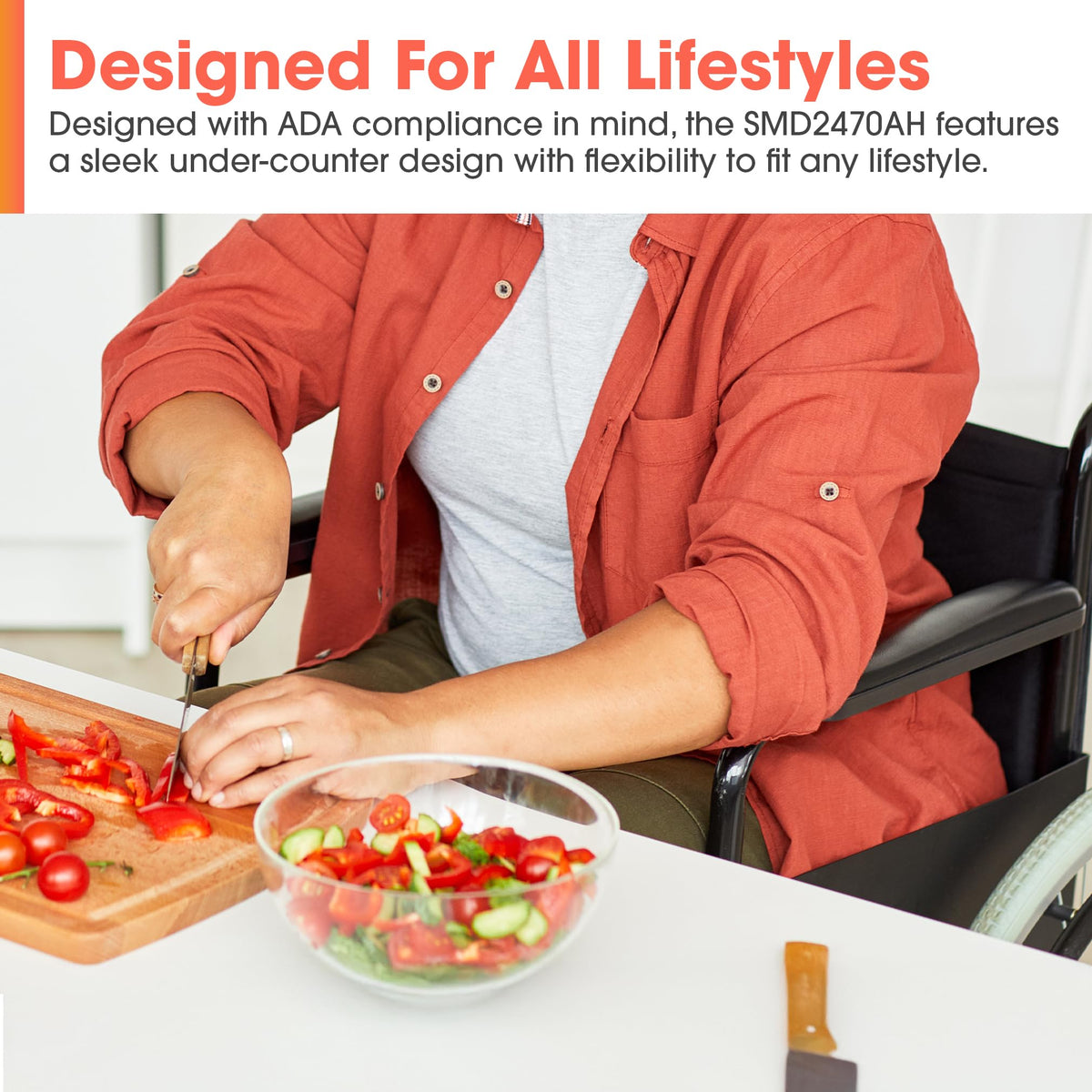 Sharp SMD2470ASY automatic drawer system enabling hands-free opening