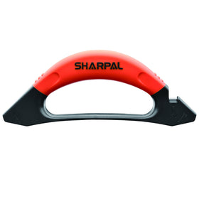 SHARPAL 112N in use sharpening an axe for precise edge restoration.