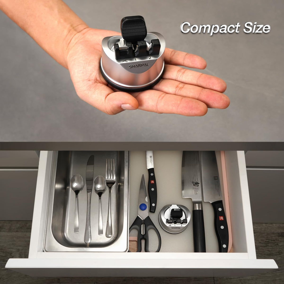 SHARPAL 191H enhanced suction base ensures stable safe sharpening.