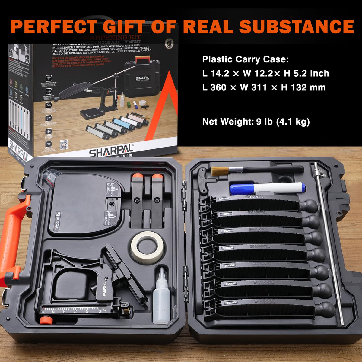 SHARPAL 202H portable case keeps the kit organized and protected