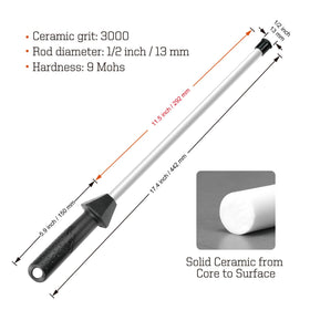 Sharpeak rod displays built-in angle guides for consistent sharpening across blades.