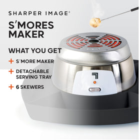 Sharper Image S'mores sticks arranged with roasting grill, enabling gooey marshmallows at home.