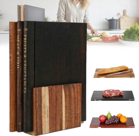 SHATGYI book-shaped cutting board set on counter, decorative and functional for daily prep.