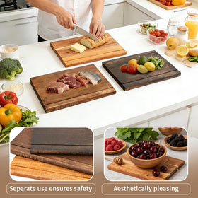 SHATGYI solid walnut and acacia wood boards showcase natural grain and durability.