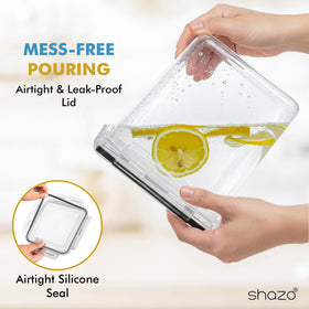 Shazo 1.1L container top view seals sugar for easy portioning.