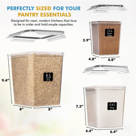 Shazo 2.9L container side view guards cereal from moisture.