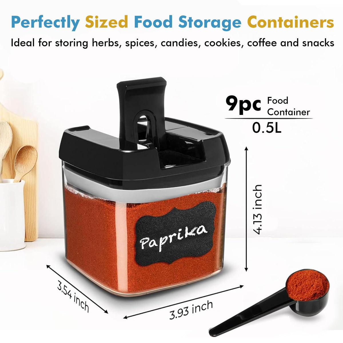 Shazo 9pc herbs coffee tea storage keeps aromatics fresh and accessible.