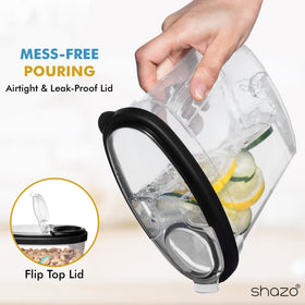 Shazo airtight lid with silicone seal keeping contents protected from moisture.