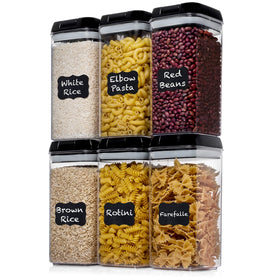 Shazo 6pc airtight containers with locks for organized pantry storage
