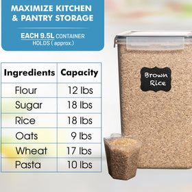 Shazo BPA-free plastic container safe for pantry staples and easy cleaning