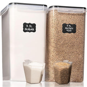 Shazo bulk storage containers 9.5L with clear body for quick content identification