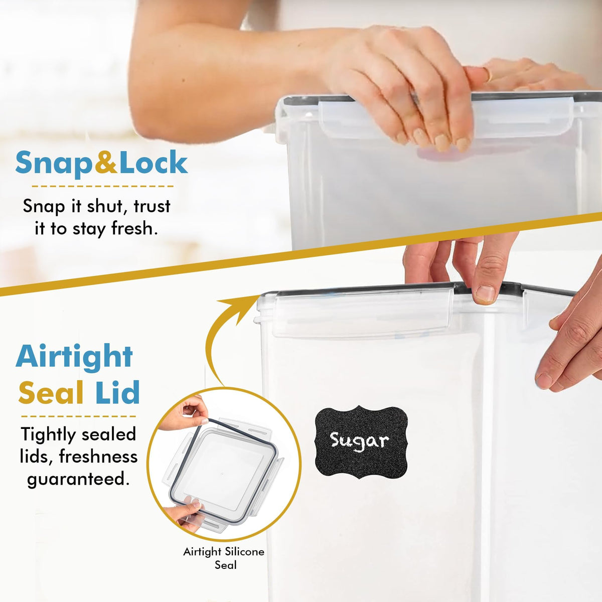Shazo measuring cups included for precise bulk ingredient portioning