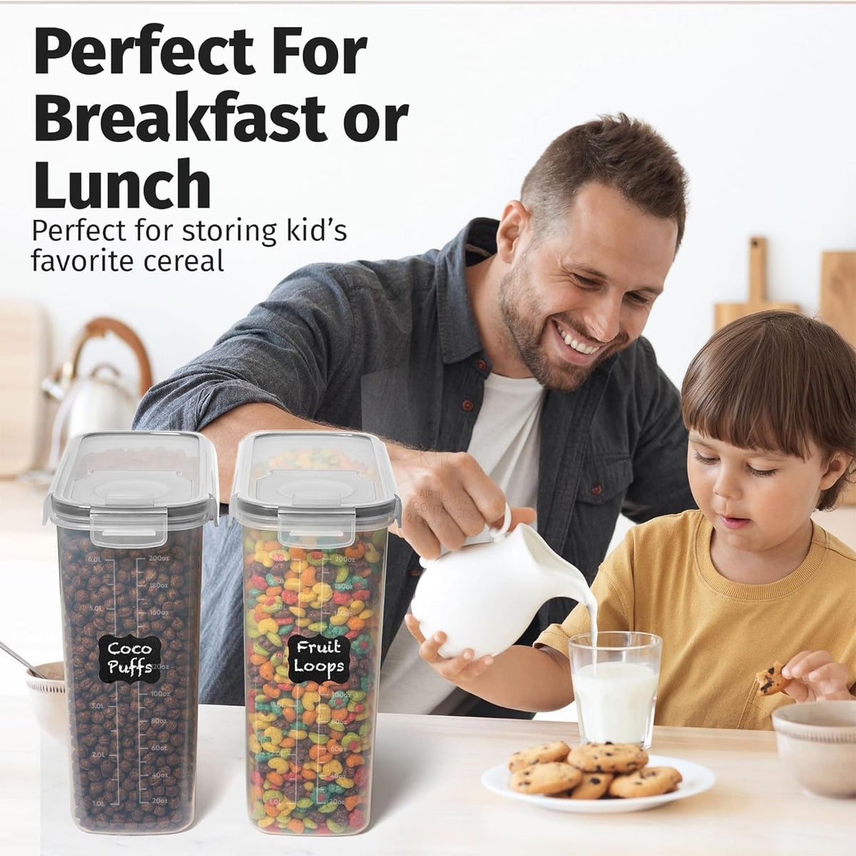 Shazo rectangular storage container fits neatly in cabinets.