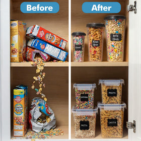Shazo large-capacity containers suitable for cereals, rice, and pasta.