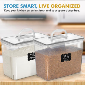Shazo rice flour sugar storage visual showcases bulk capacity and durable construction.