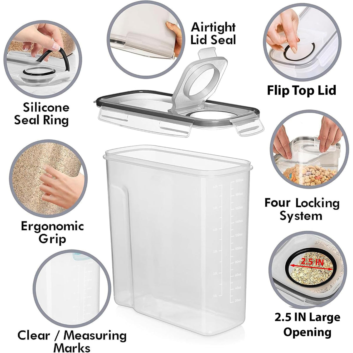 Shazo transparent dishwasher-safe canister helps quick identification.