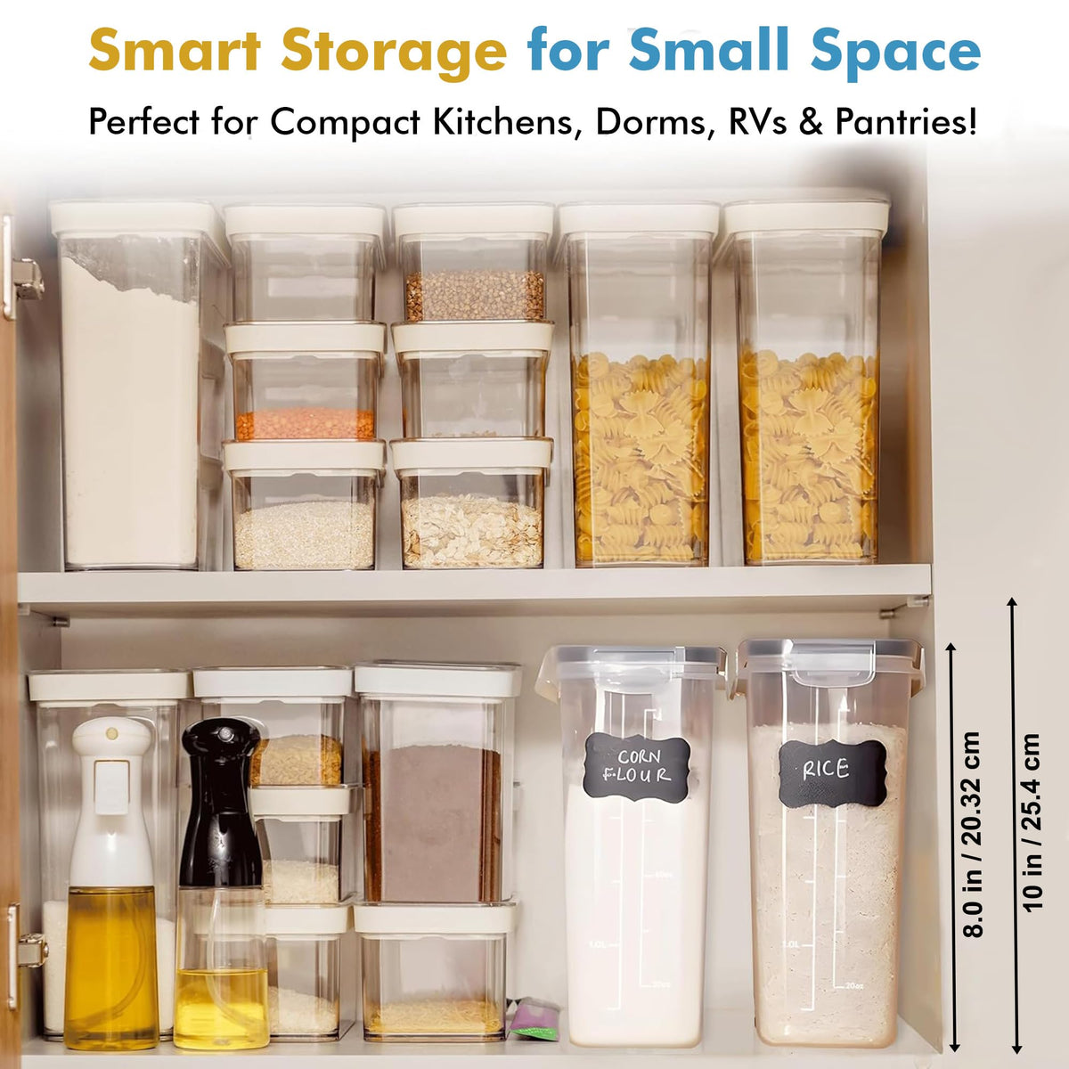 Shazo transparent containers for fast visibility of contents
