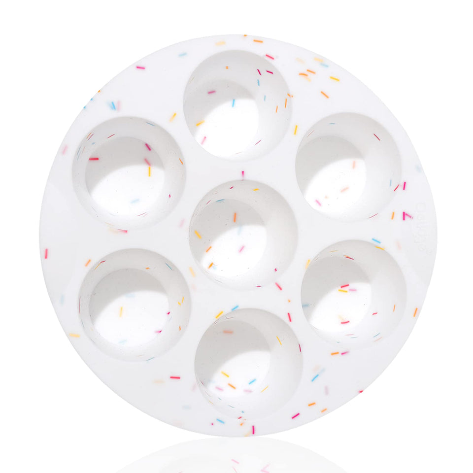 SHEbaking silicone egg bite mold – top view showing non-stick release