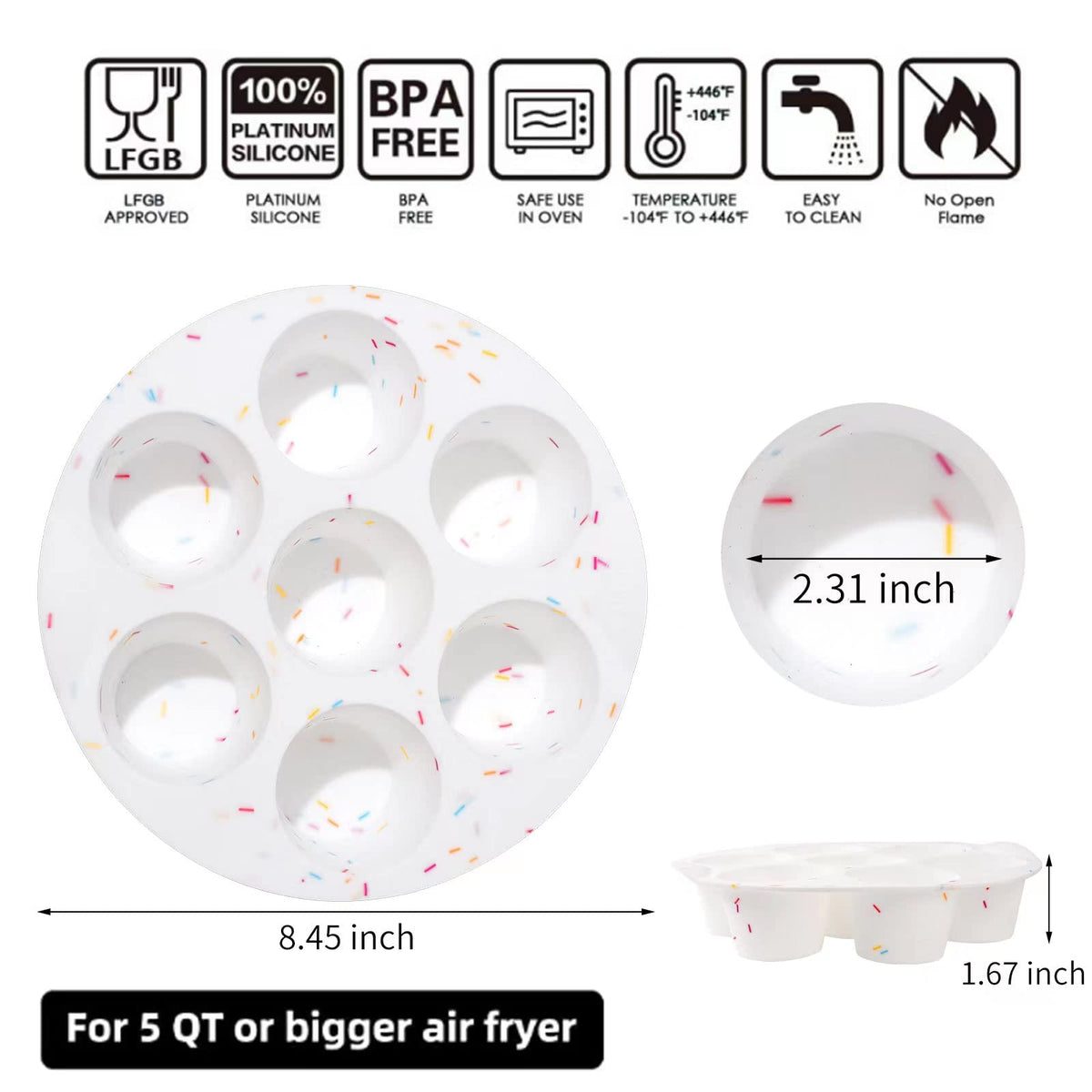 SHEbaking silicone muffin pan with seven cups ideal for batch mini muffins