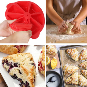 SHEbaking 8-cavity silicone scone pans storage with central hanging hole