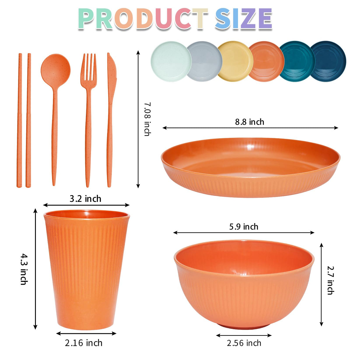 SHECIPIN 24oz bowls in wheat straw, unbreakable for busy kitchens