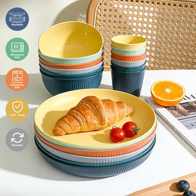 SHECIPIN 3.2oz cups in wheat straw, portable and microwave-safe