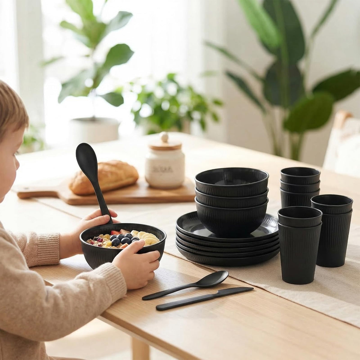 SHECIPIN dinnerware stack saves space in kitchen or camper