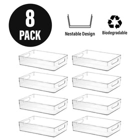 ShelfShaper bathroom storage bin neatly storing small items in a cabinet