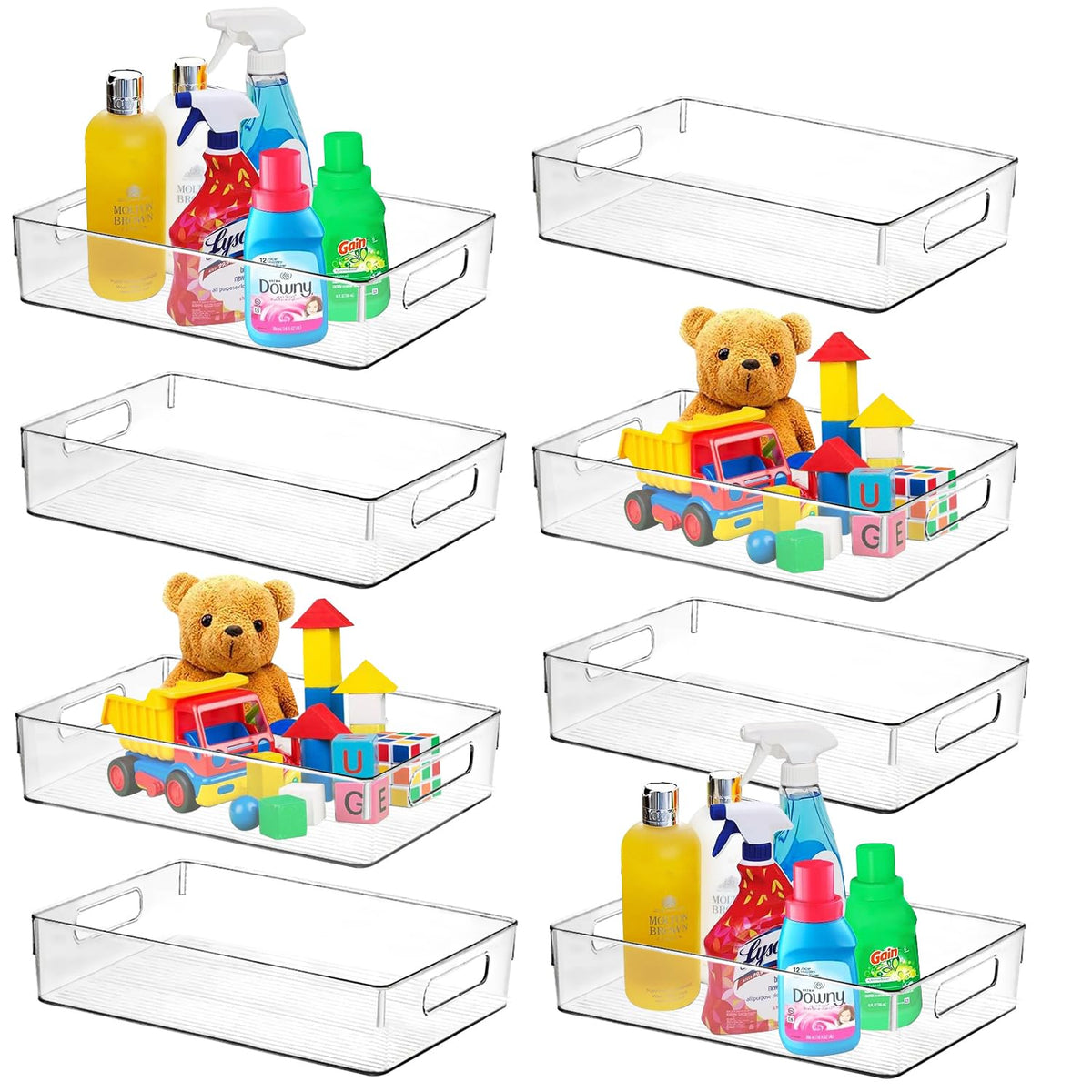 ShelfShaper under-sink storage bin fitting narrow cabinet spaces