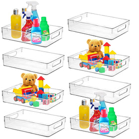 ShelfShaper under-sink storage bin fitting narrow cabinet spaces