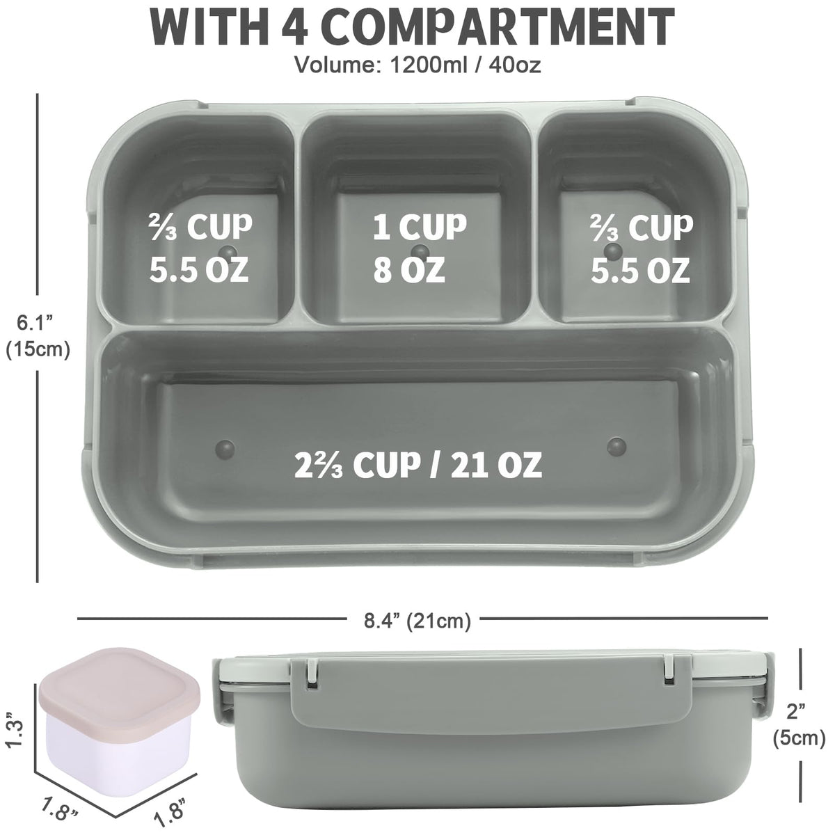 Shell and Turtle bento box four compartments keep meals separated.
