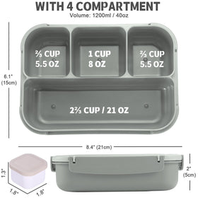 Shell and Turtle bento box four compartments keep meals separated.
