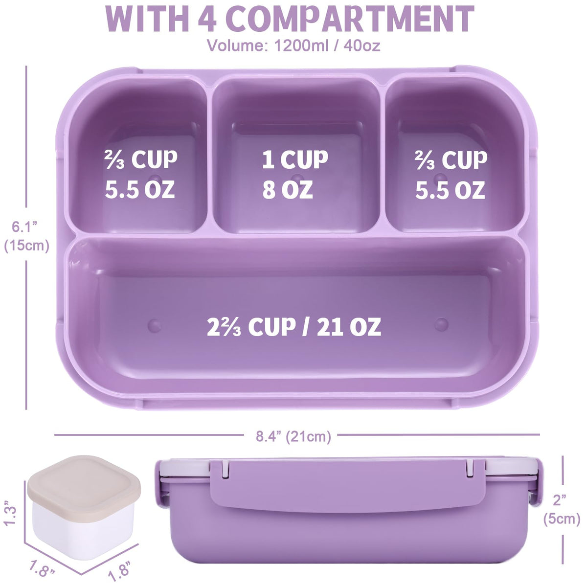 Shell and Turtle bento box four-compartment design keeps portions separated.