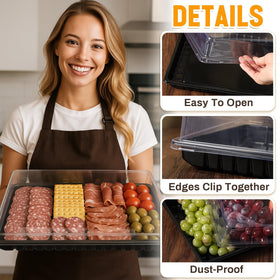 Shellwei charcuterie tray with lid open, displaying divided sections